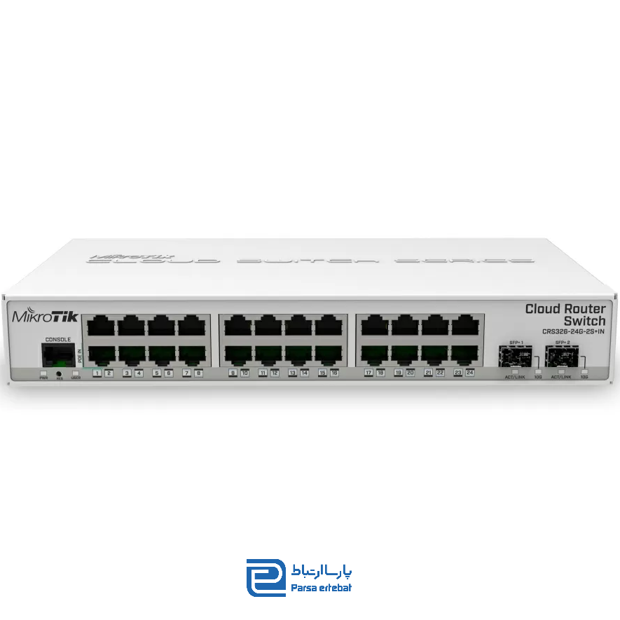 سوییچ شبکه میکروتیک مدل CRS326-24G-2S+RM